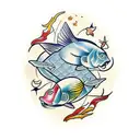 pisces and Aries Combined  tattoo design idea