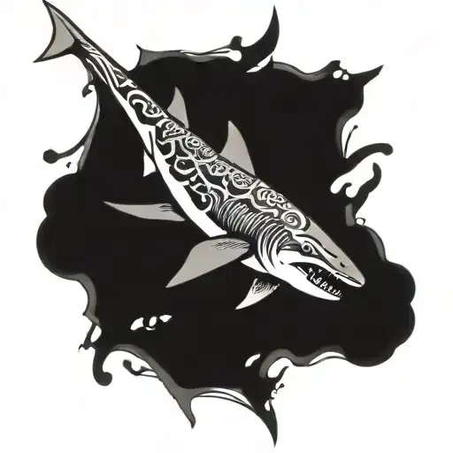 Hammer head shark  tattoo design idea