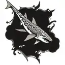 Hammer head shark  tattoo design idea