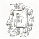 A time-traveling robot visiting different eras in history tattoo design idea