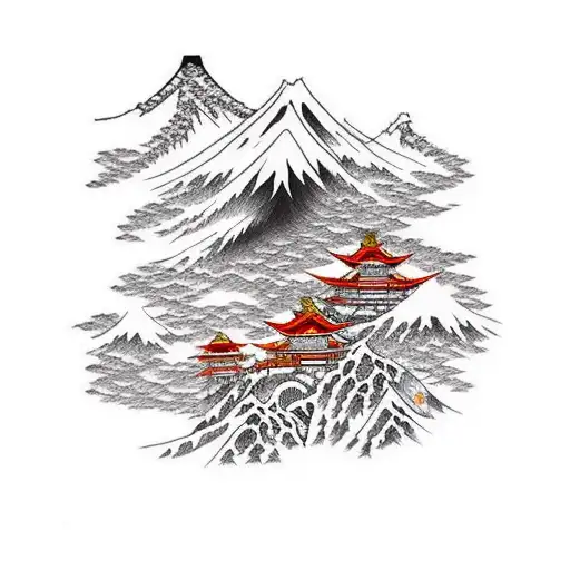 Mountain Scene tattoo design idea