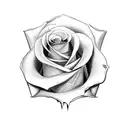 drumstick, roses and rock and roll tattoo design idea