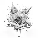 drumstick, roses and rock and roll tattoo design idea