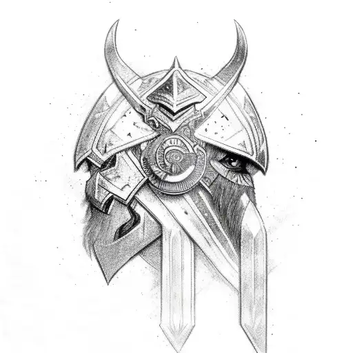klingon-warrior with pronounced head ridges who looks very stern tattoo design idea
