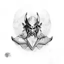 klingon-warrior with pronounced head ridges who looks very stern tattoo design idea