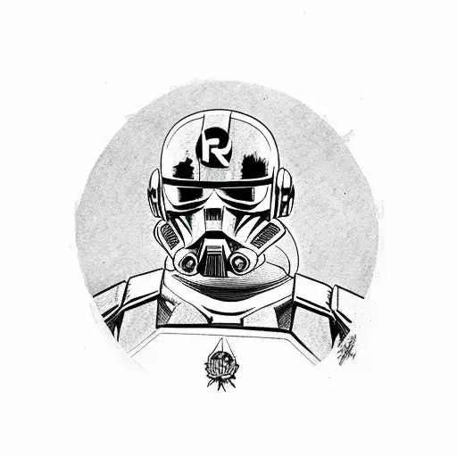 captain Rex helmet with crossbones tattoo design idea