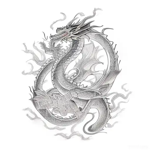 benevolent dragon tattoo design idea