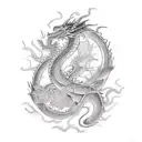 benevolent dragon tattoo design idea