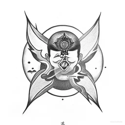 Third Eye with Clouds and Thunder tattoo design idea