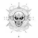 Third Eye with Clouds and Thunder tattoo design idea