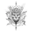Third Eye with Clouds and Thunder tattoo design idea