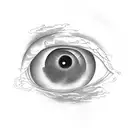 Eye with Clouds and Thunder around it tattoo design idea