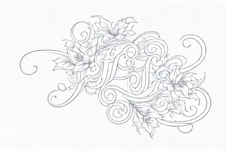 J, L, M cursive tattoo tattoo design idea