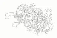J, L, M cursive tattoo tattoo design idea