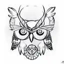 owl with dream catcher tattoo design idea