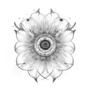 black dahlia Venus fly trap bouquet  tattoo design idea