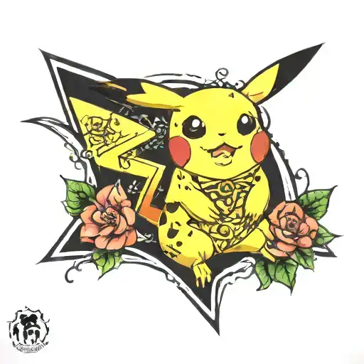 pikachu avec prenom lanna thomas nicolas tattoo design idea