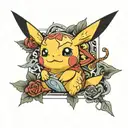 pikachu avec prenom lanna thomas nicolas tattoo design idea