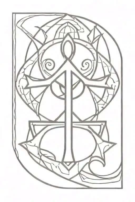 ankh symbol with eye tattoo design idea