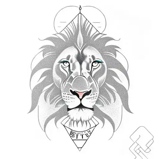 Incorporate the quote 'Get busy living or get busy dying' into a blackwork design with a lion breaking free from chains tattoo design idea