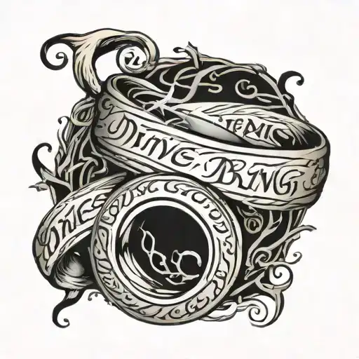 the one ring lord of the rings inscription tattoo design idea