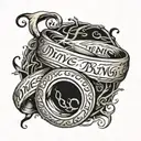 the one ring lord of the rings inscription tattoo design idea