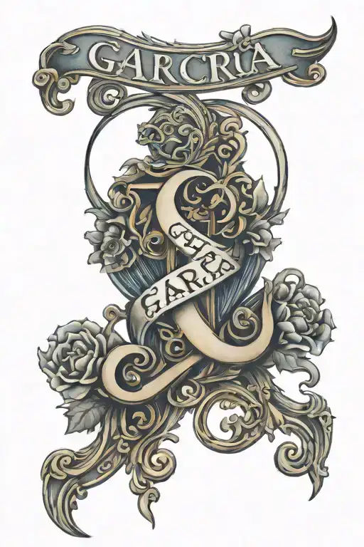 Garcia lettering in Old English font  tattoo design idea