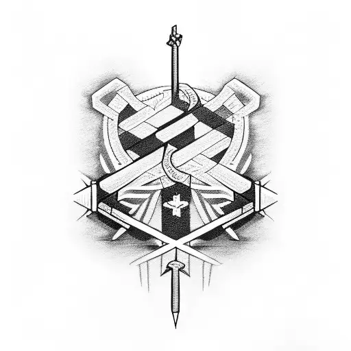 cross sabers military intelligence  tattoo design idea