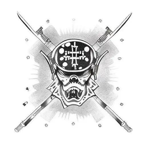 cross sabers military intelligence  tattoo design idea