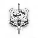 cross sabers military intelligence  tattoo design idea