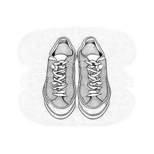 A pair of sneakers with intricate lace-like patterns inspired by nail art designs tattoo design idea