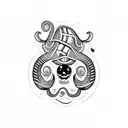 skull snake tattoo design idea
