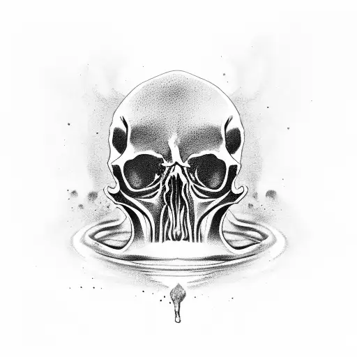 rotting skulls tattoo design idea