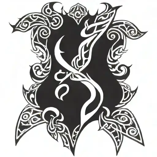 simple sketch, black and white, neck sketch, symmetrical, deathmetal logo style tattoo design idea