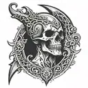 full neck sketch in the style of the deathmetal band logo  tattoo design idea