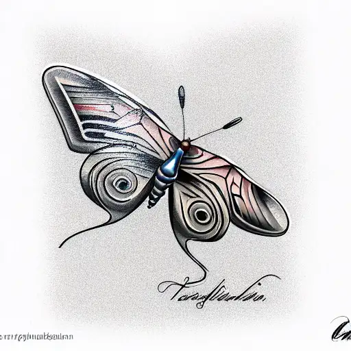Butterfly caterpillar tattoo design idea