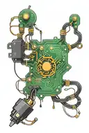 circuit board tattoo design idea
