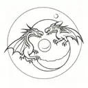 a dragon with a sun and a dragon with a moon best friend tattoos tattoo design idea