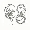 a dragon with a sun and a dragon with a moon best friend tattoos tattoo design idea
