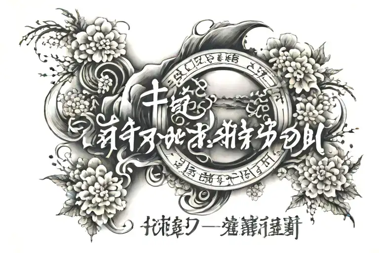 everything happens for a reason in Japanese language tattoo design idea
