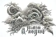 everything happens for a reason in Japanese language tattoo design idea