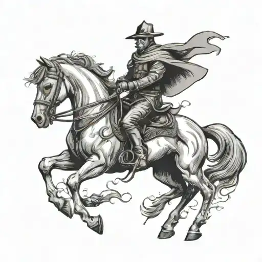 headless horseman riding horse tattoo design idea