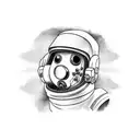 camera spaceman travel tattoo design idea