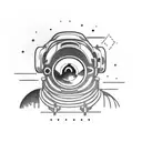 camera spaceman travel tattoo design idea