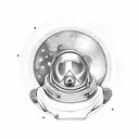camera spaceman travel tattoo design idea