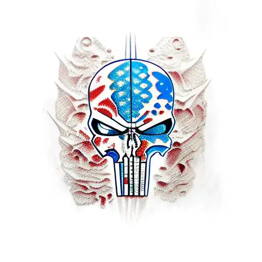marvel punisher with sympols  tattoo design idea