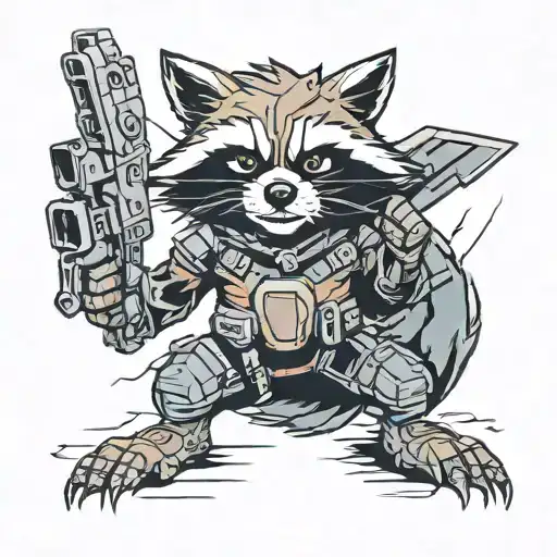 Rocket raccoon guardians of the galaxy tattoo design idea