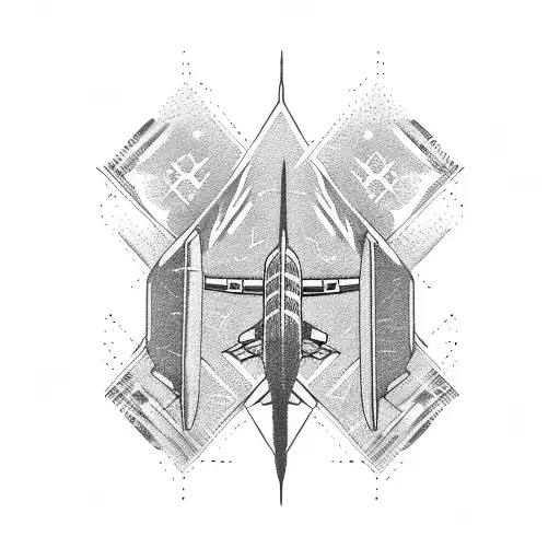 747 airplane  tattoo design idea