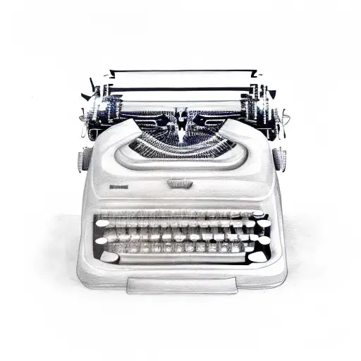 typewriter printing a ghost  tattoo design idea