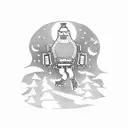 typewriter with ghosts and ufo and bigfoot coming out tattoo design idea